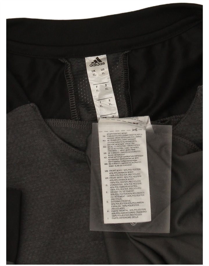 T-shirt Adidas da uomo Top XL in poliestere color block grigio