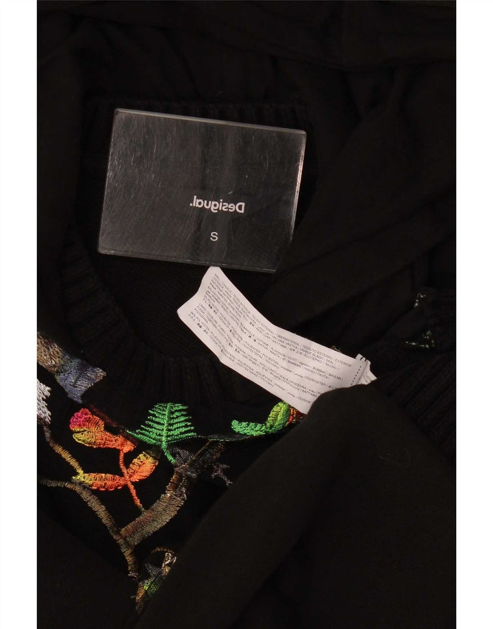 Desigual Donna Felpa con cappuccio oversize con grafica UK 10 Small Poliestere nero