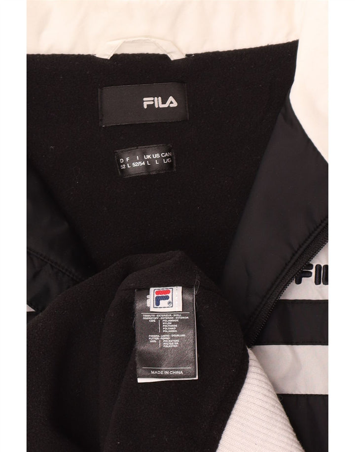 Giacca bomber da uomo Fila UK 40 Large nera in poliammide color block