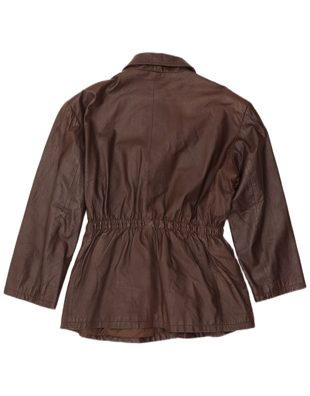 Giacca in pelle vintage da donna UK 20 2XL Marrone
