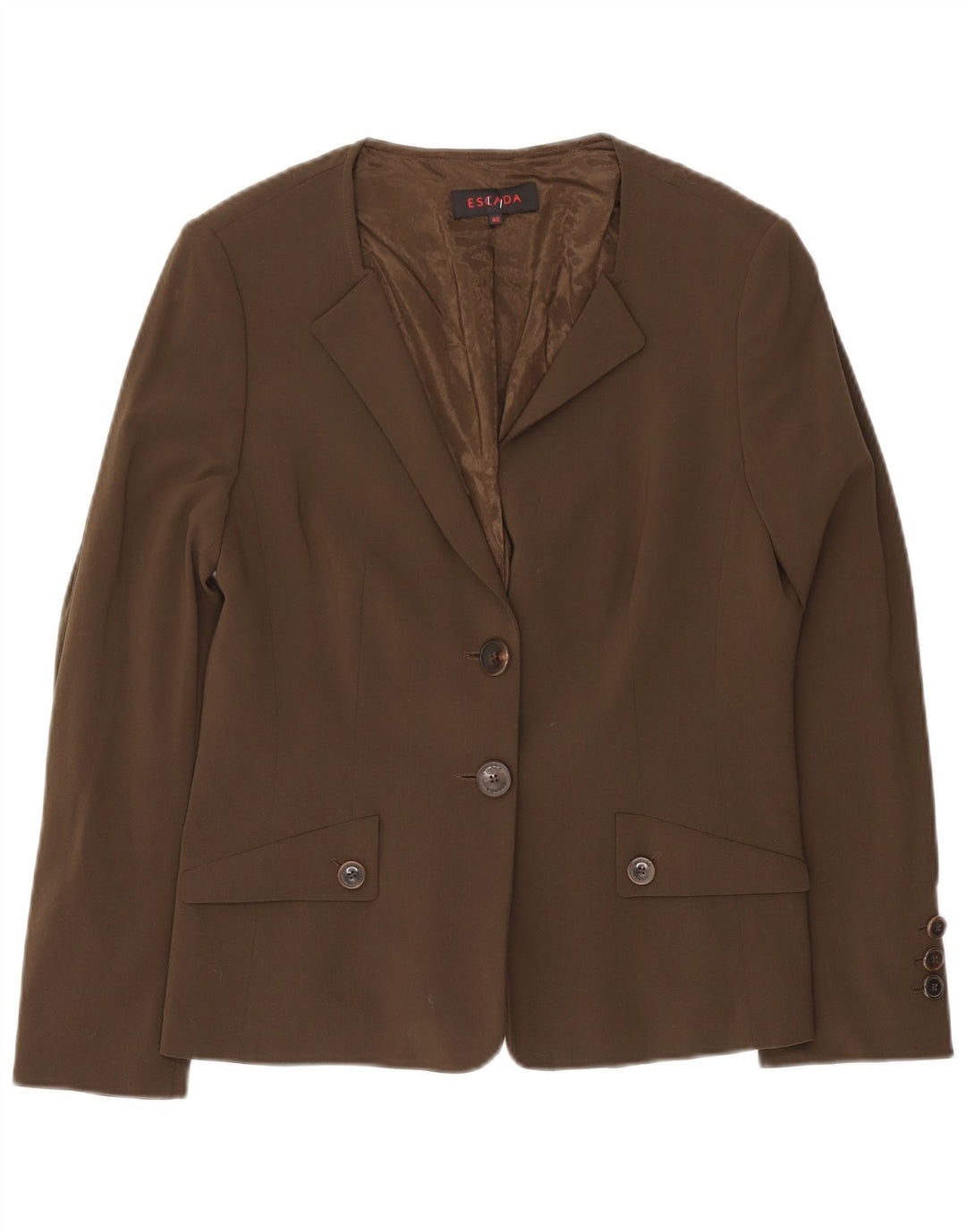 Giacca blazer da donna a 2 bottoni Escada EU 40 lana marrone medio