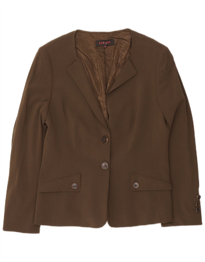 Giacca blazer da donna a 2 bottoni Escada EU 40 lana marrone medio