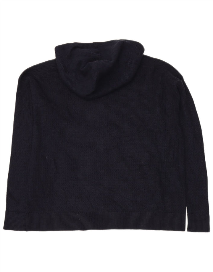 MARKS & SPENCER Maglione cardigan da donna vestibilità ampia UK 14 Medio Blu Navy