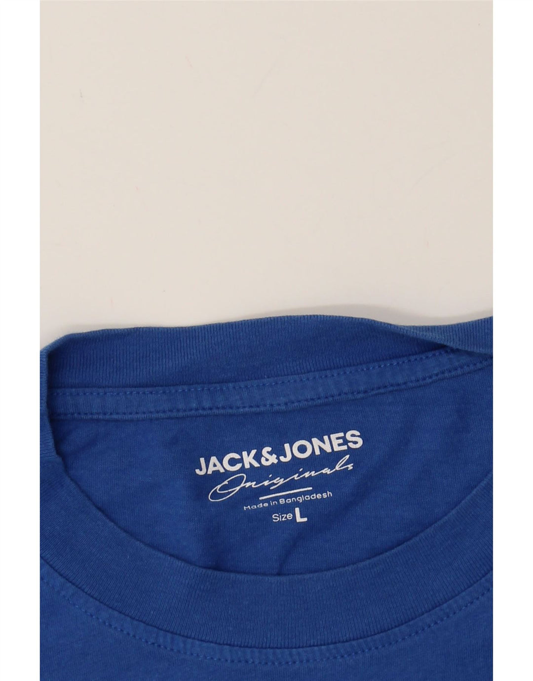 JACK & JONES Mens Graphic T-Shirt Top Large Blue Cotton Vintage Jack & Jones and Second-Hand Jack & Jones from Messina Hembry 
