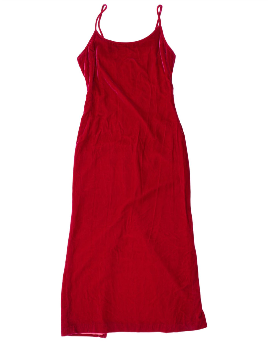 RICHARD LEWIS Abito lungo senza maniche in velluto da donna UK 12 Rosa medio