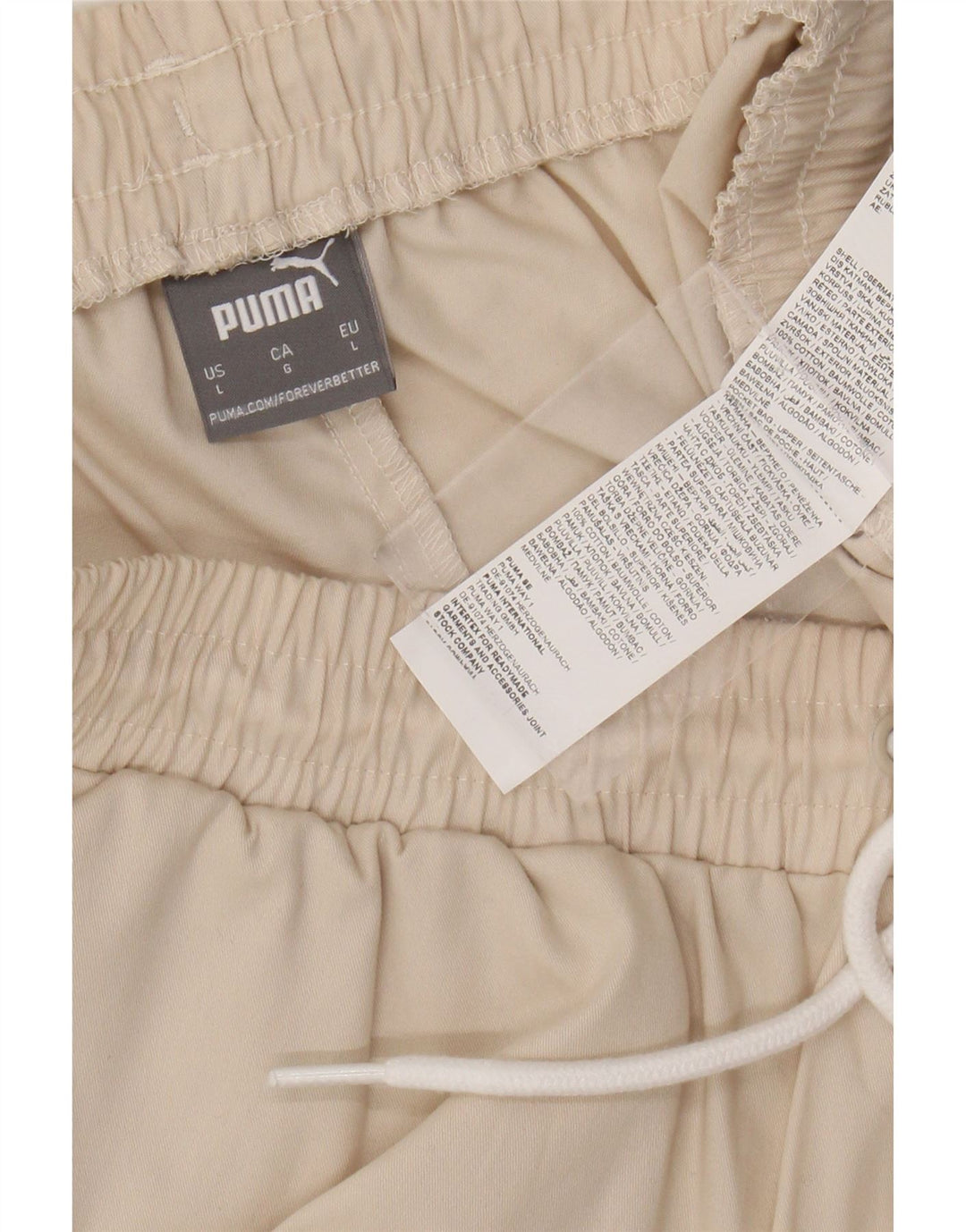 Pantaloncini sportivi da uomo PUMA grandi in cotone beige