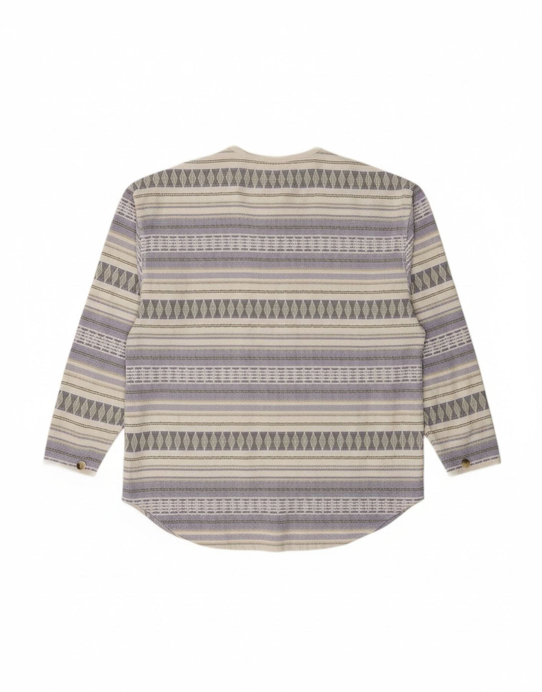 JOHN BANER Mens Pullover Shirt Large Multicoloured Fair Isle Cotton Aztec