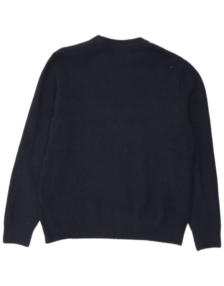 Maglione maglione girocollo da uomo Marks & Spencer grande acrilico blu navy