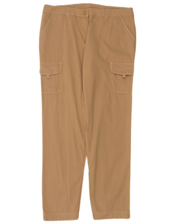 Pantaloni cargo dritti da donna Lacoste taglia 44 grande W34 L32 cotone beige