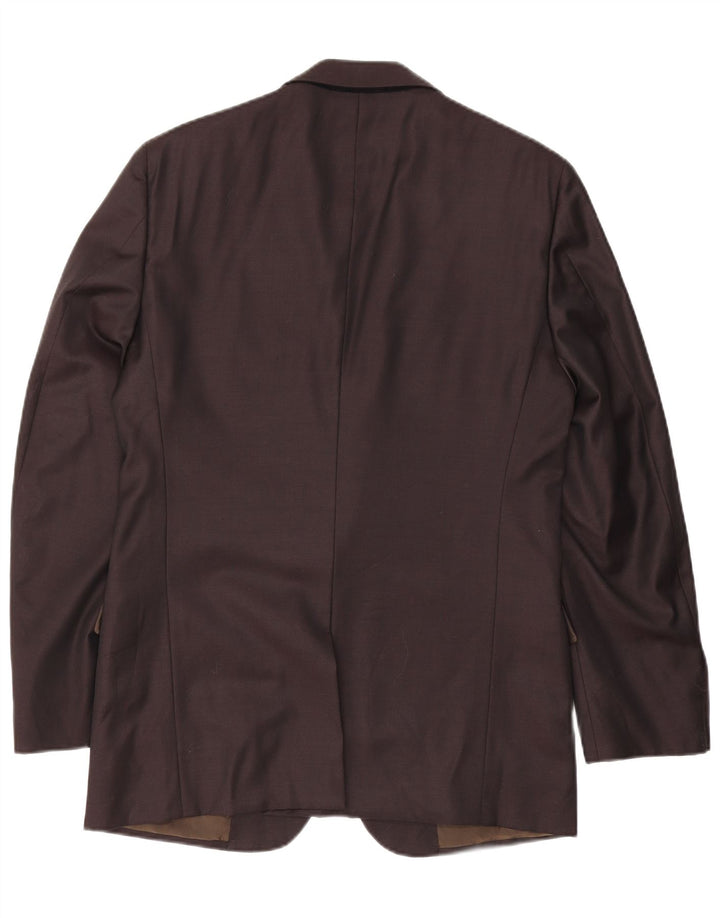 Giacca blazer da uomo a 2 bottoni Calvin Klein, grande, in lana vergine bordeaux