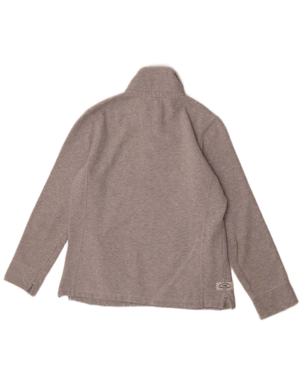Crew Clothing Felpa da donna con collo con zip Maglione UK 12 Cotone grigio medio