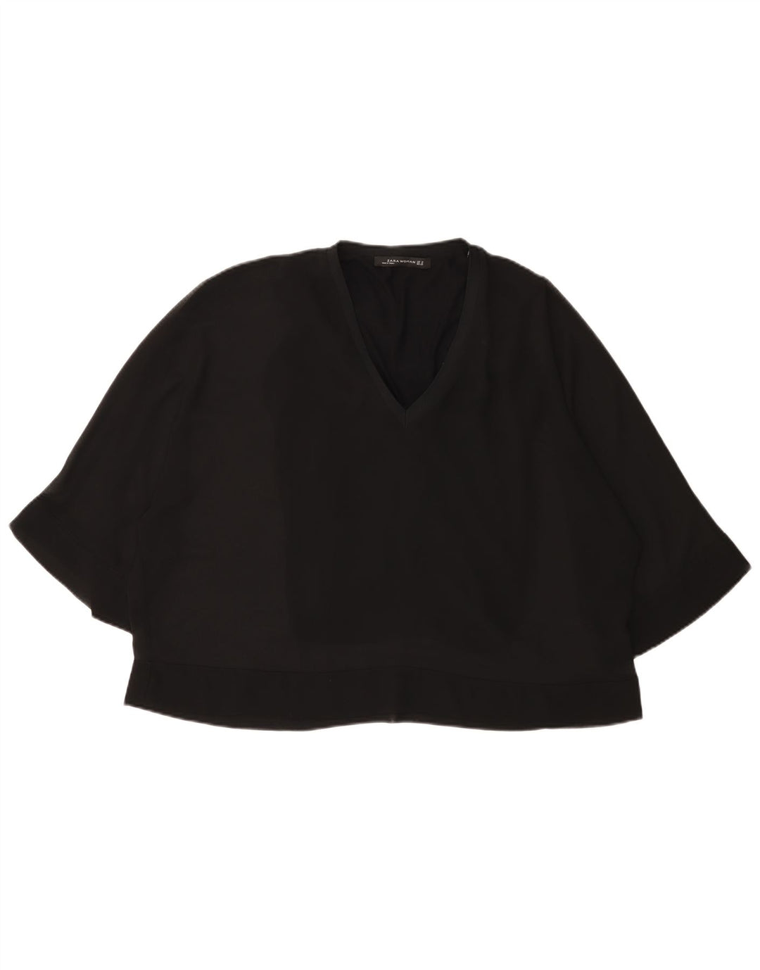 Top Zara con maniche a 3/4 da donna UK 12 medio nero