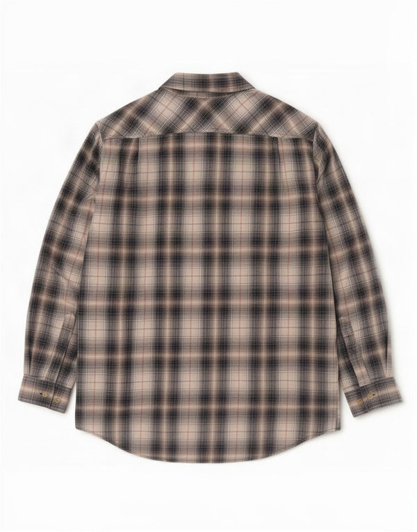 Camicia in flanella da uomo Marlboro Classics, cotone a quadri blu navy grande