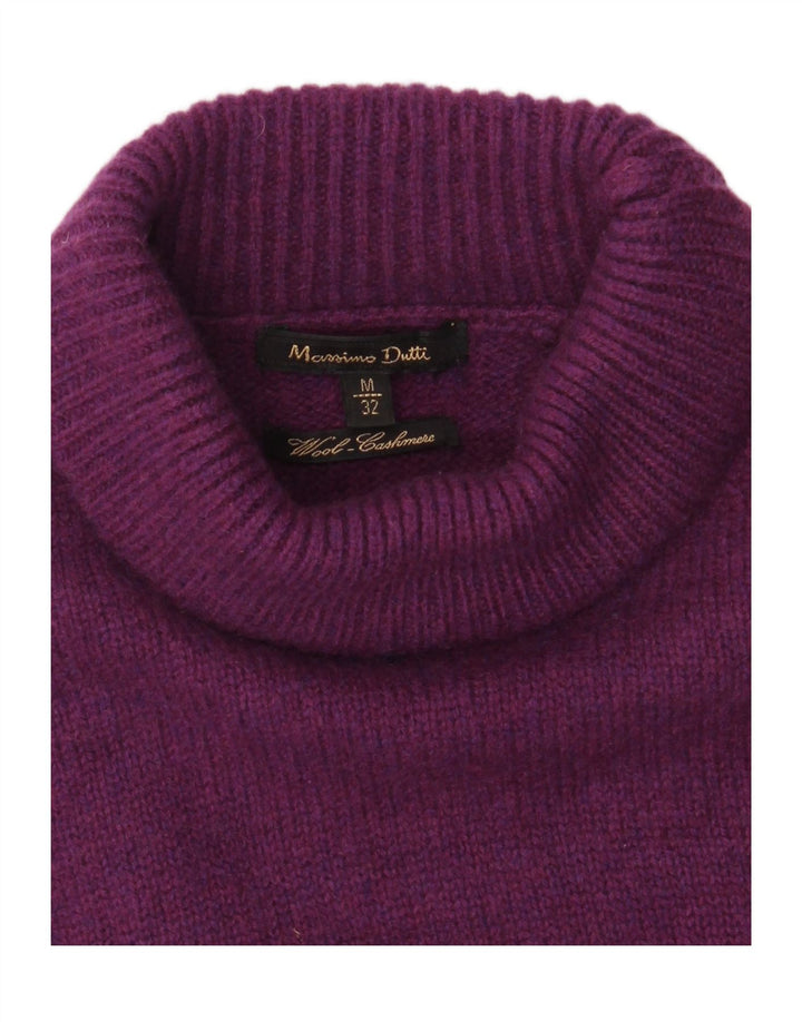 Maglione maglione da donna a collo alto Massimo Dutti UK 12 viola medio