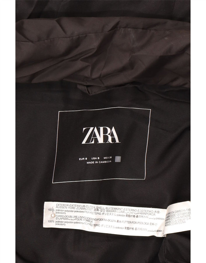 Cappotto imbottito senza maniche con cappuccio da donna Zara UK 14 poliestere nero medio