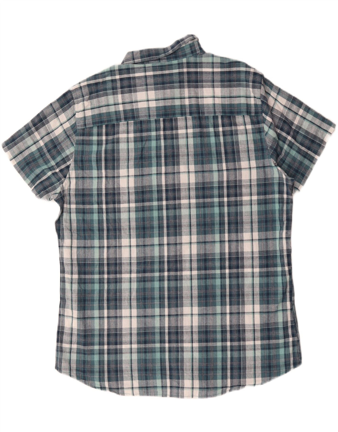 Camicia a maniche corte da uomo M&CO XL in cotone a quadri blu