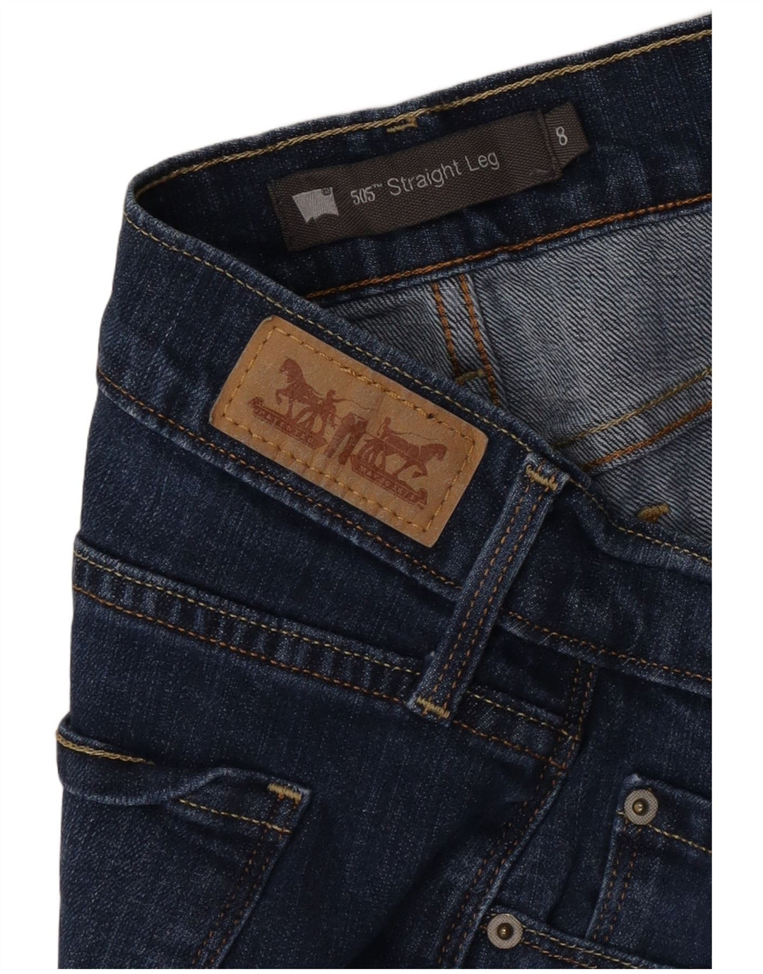 Levi's Donna 505 Jeans dritti US 8 Medio W29 L30 Cotone blu