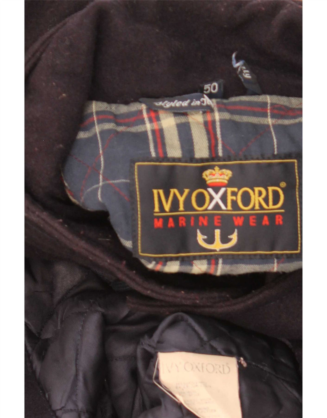 Cappotto da uomo Ivy Oxford IT 50 Large in lana blu navy