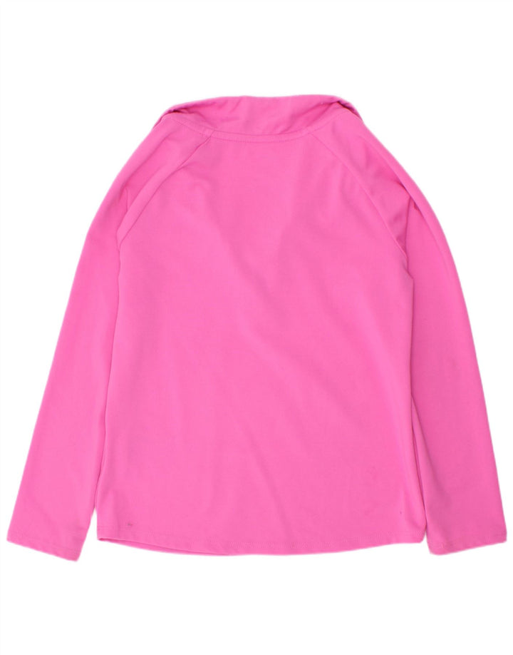 Top della tuta pullover Nike Dri Fit con zip e collo per ragazze, 5-6 anni, rosa medio