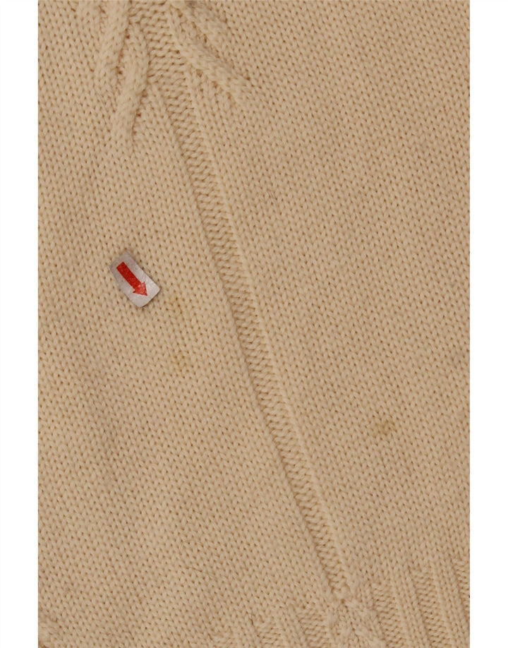 FRANCESCA Maglione da donna con collo alto e maglione UK 16 Large Beige New Wool