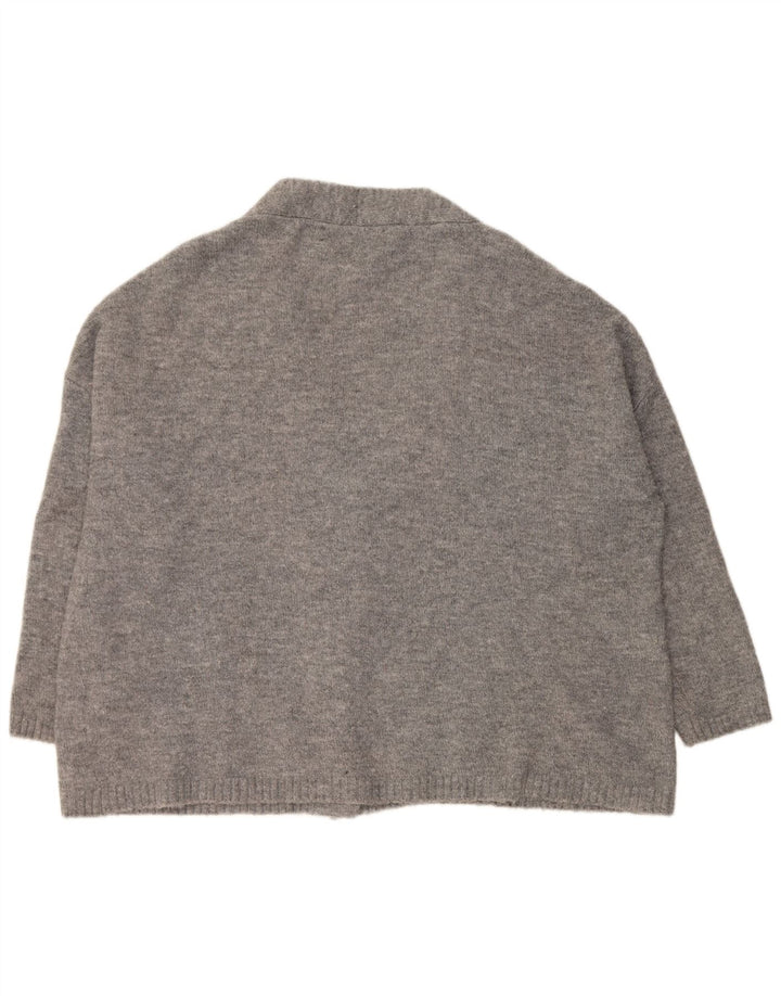 Maglione cardigan oversize da donna Zara UK 10 piccolo acrilico grigio