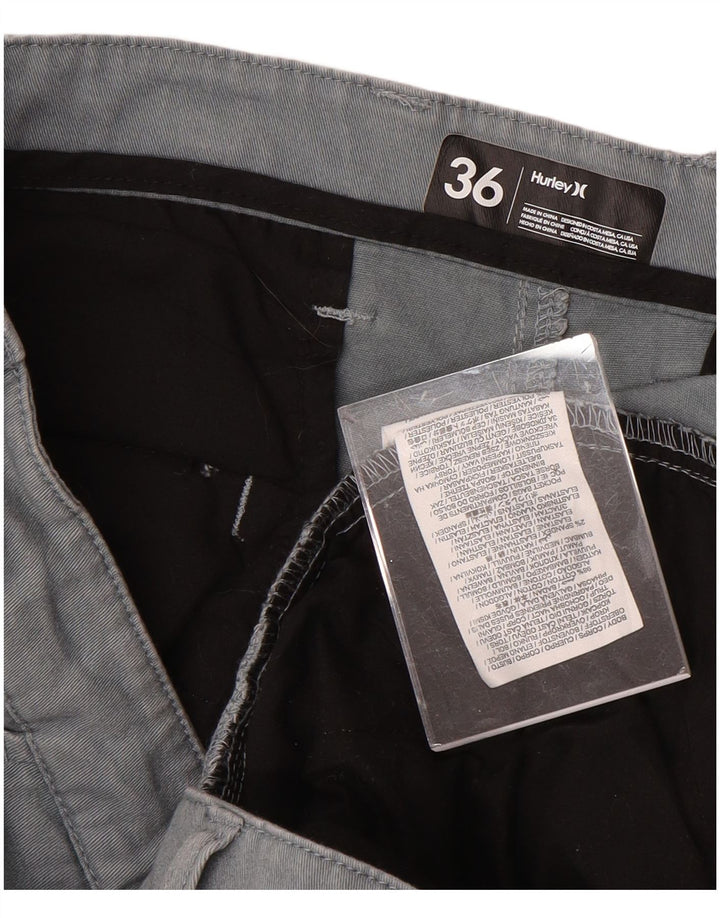 Pantaloni chino dritti da uomo HURLEY W36 L32 in cotone grigio