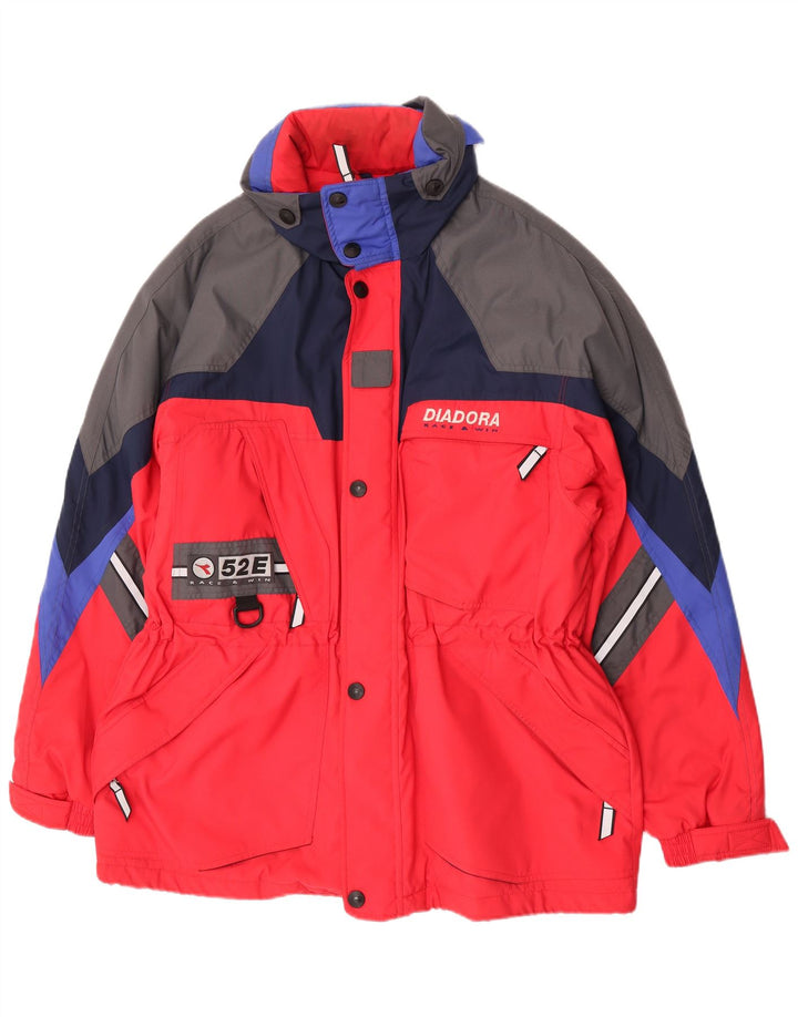 Giacca da sci grafica da uomo Diadora UK 42 XL Poliestere color block rosso