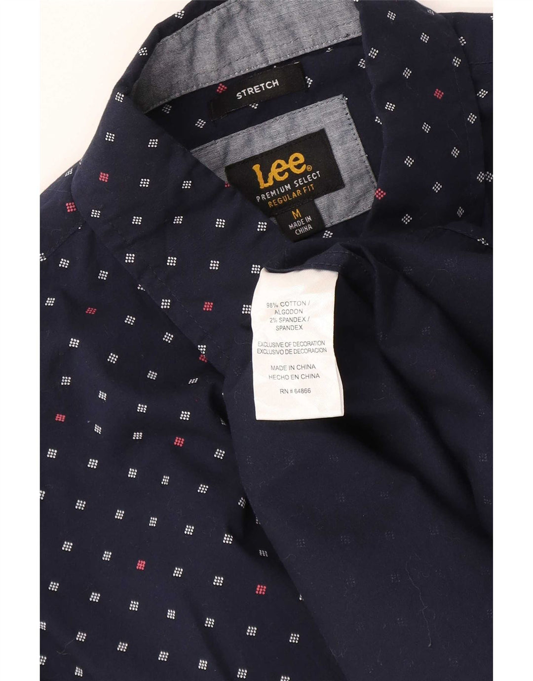 Camicia Lee da uomo a maniche corte vestibilità regolare in cotone geometrico blu navy medio