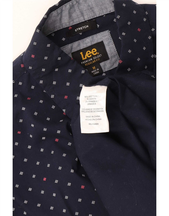 Camicia Lee da uomo a maniche corte vestibilità regolare in cotone geometrico blu navy medio