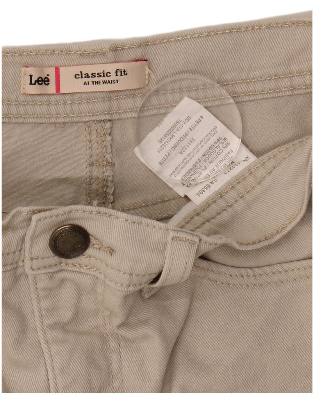 Jeans Lee Petite Capri da donna US 4 piccoli W27 L18 Beige