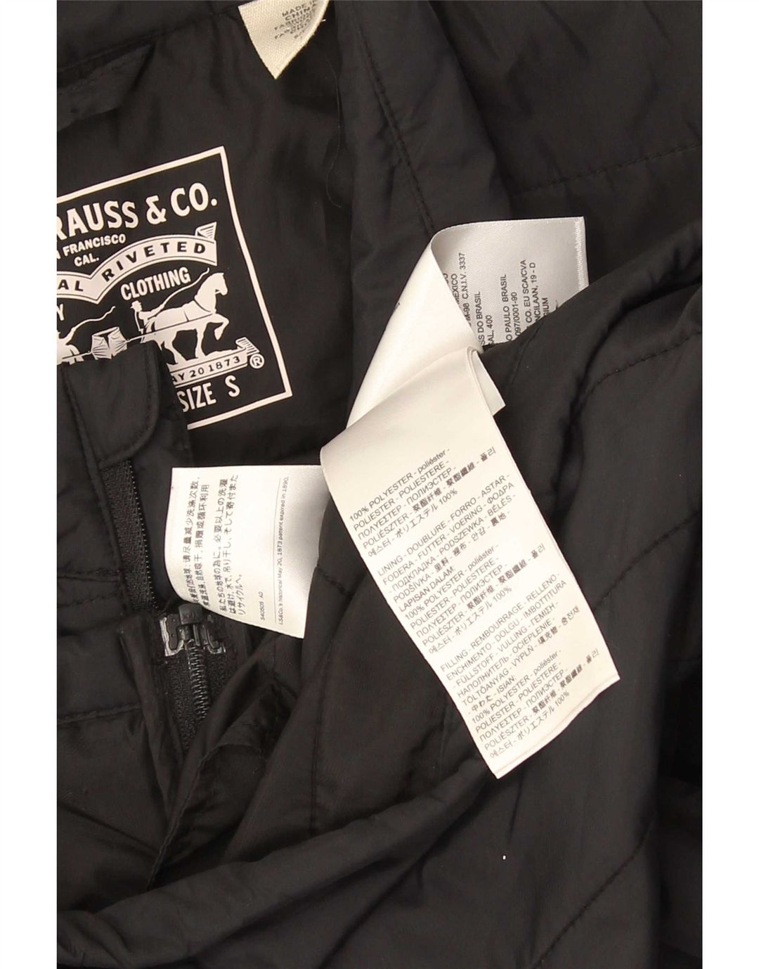 Giacca imbottita da uomo Levi's UK 36 piccola in poliestere nero