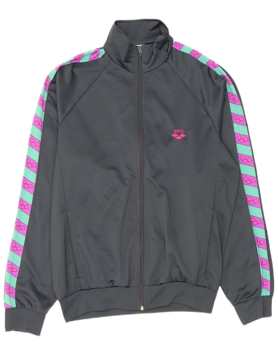 Giacca da ginnastica grafica da uomo Arena Top Jacket grigio medio color block