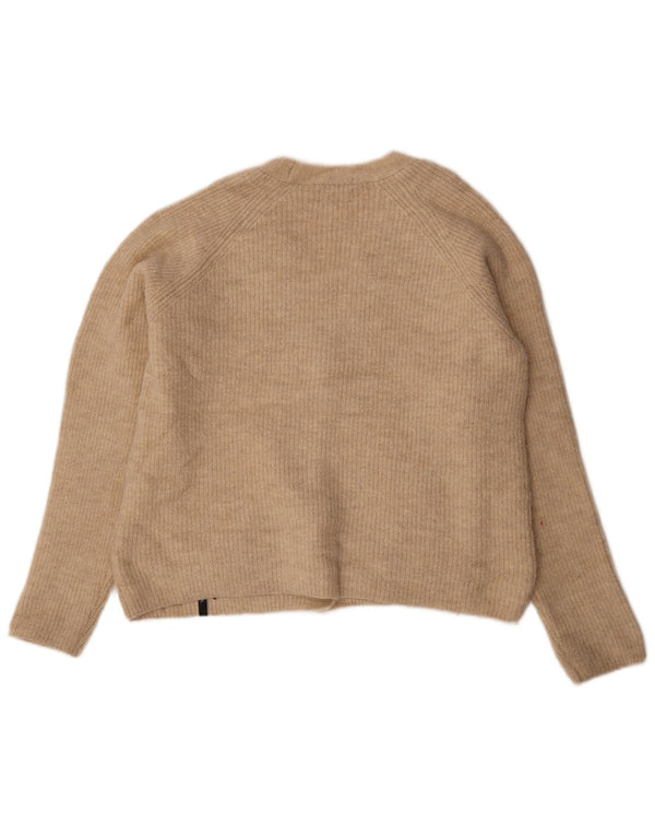 Maglione cardigan da donna Superdry UK 12 Acrilico beige medio