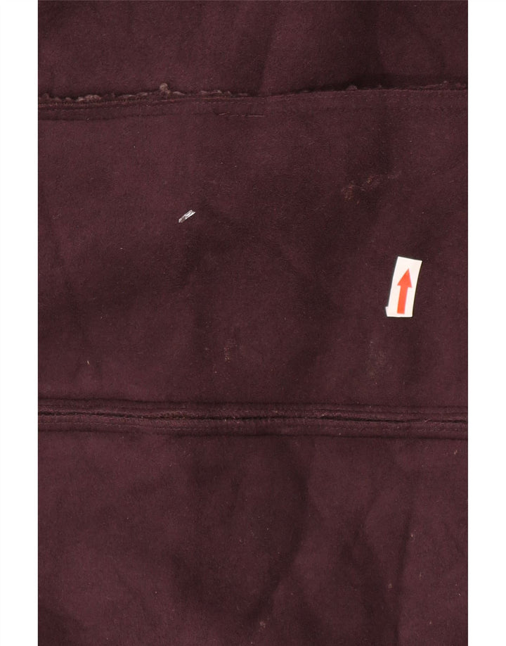 Gilet Sherpa da donna Marks & Spencer UK 12 poliestere bordeaux medio