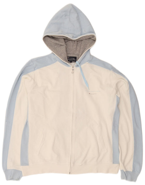 Felpa con cappuccio e zip da donna Champion UK 18 XL Cotone color block bianco