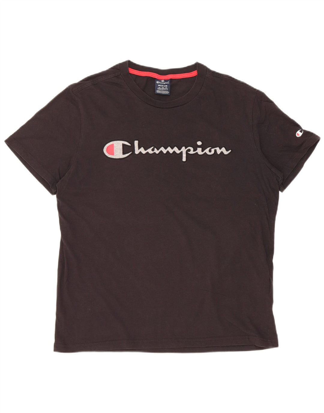 T-shirt grafica da uomo CHAMPION Top in cotone nero medio