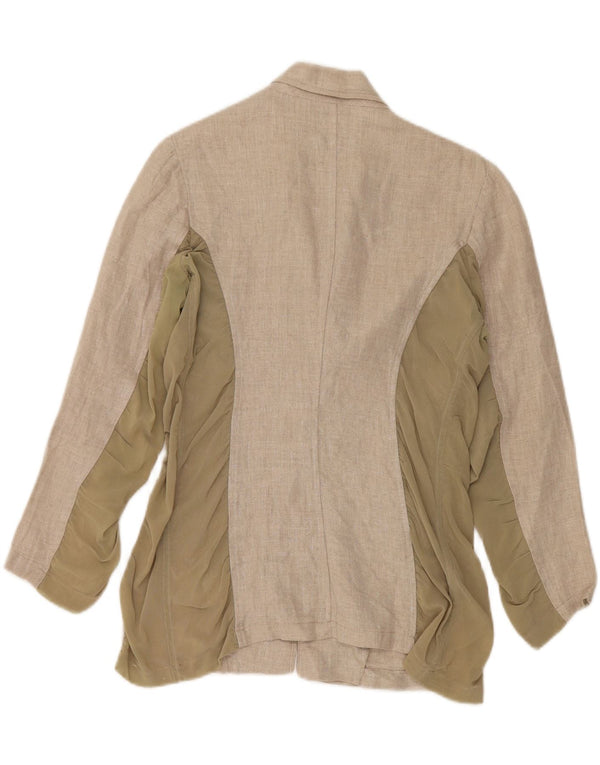 Giacca blazer a 3 bottoni da donna Liu Jo UK 14 Colorblock beige medio