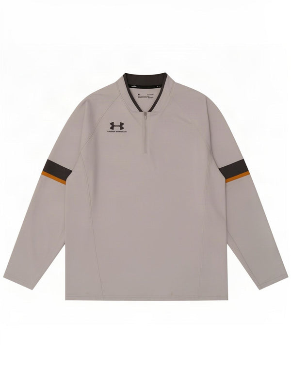 Under Armour Uomo Cold Gear Pullover Tuta Top XL Grigio Colourblock