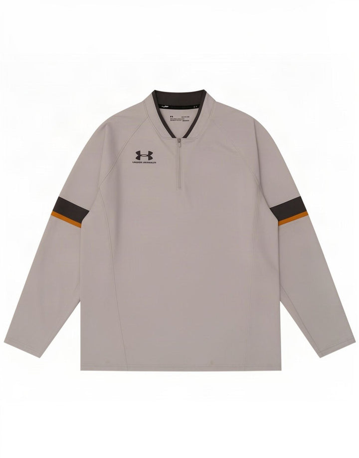 Under Armour Uomo Cold Gear Pullover Tuta Top XL Grigio Colourblock