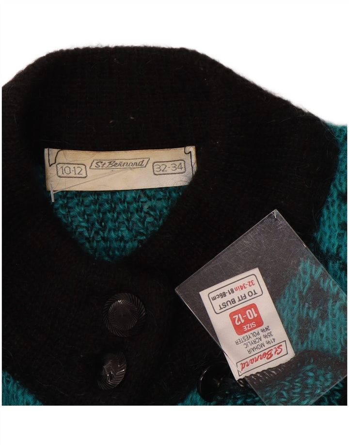Maglione cardigan da donna St. Bernard UK 10/12 pied de poule turchese medio
