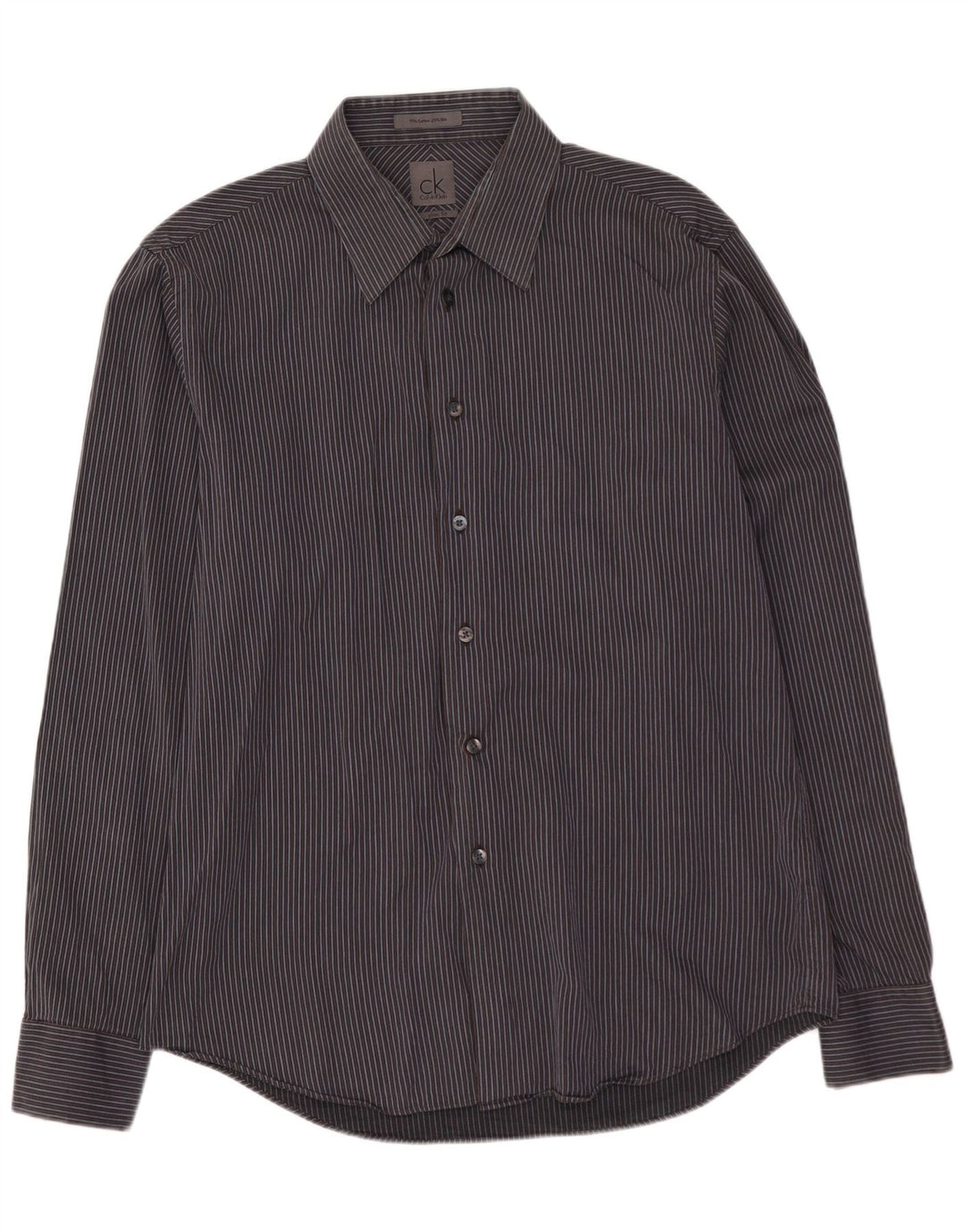 CALVIN KLEIN Camicia slim fit da uomo taglia 41 16 cotone a righe grandi grigie