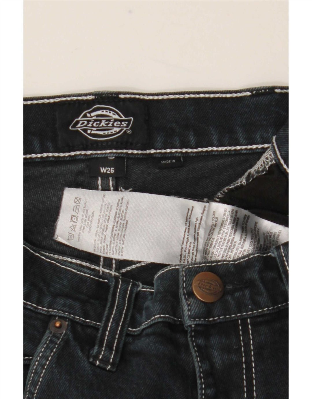 Dickies Jeans cargo slim da uomo W26 L28 cotone nero
