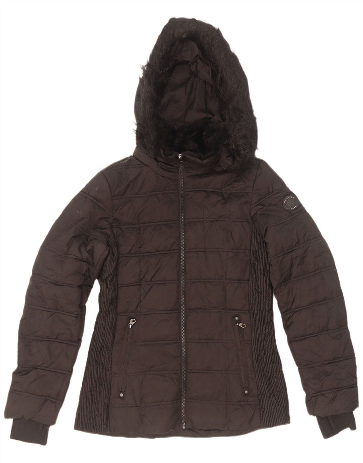 Giacca imbottita con cappuccio da donna Nautica UK 14 poliestere nero medio