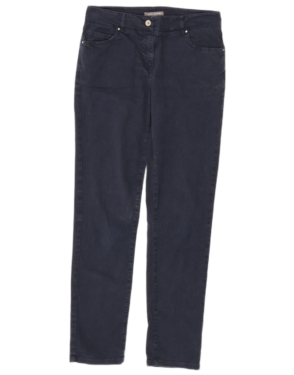 Pantaloni casual slim da donna Laura Ashley UK 10 Small W30 L30 Blu navy