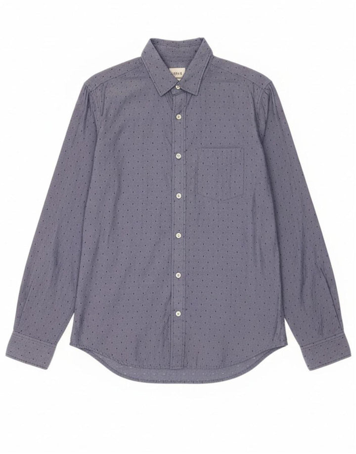 GAP Mens Shirt Medium Blue Spotted Cotton