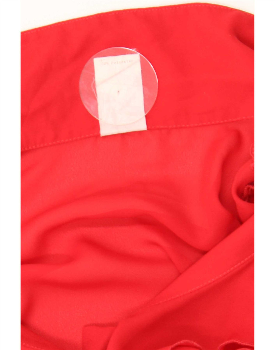 Camicetta da donna vintage con volant sul davanti UK 18 XL Poliestere rosso