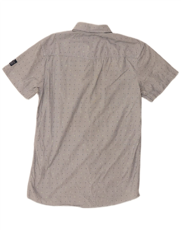 Camicia a maniche corte da uomo Jack & Jones in cotone maculato grigio medio