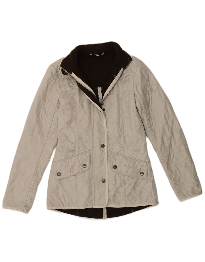 Giacca trapuntata da donna Barbour UK 8 Small in poliammide bianco sporco