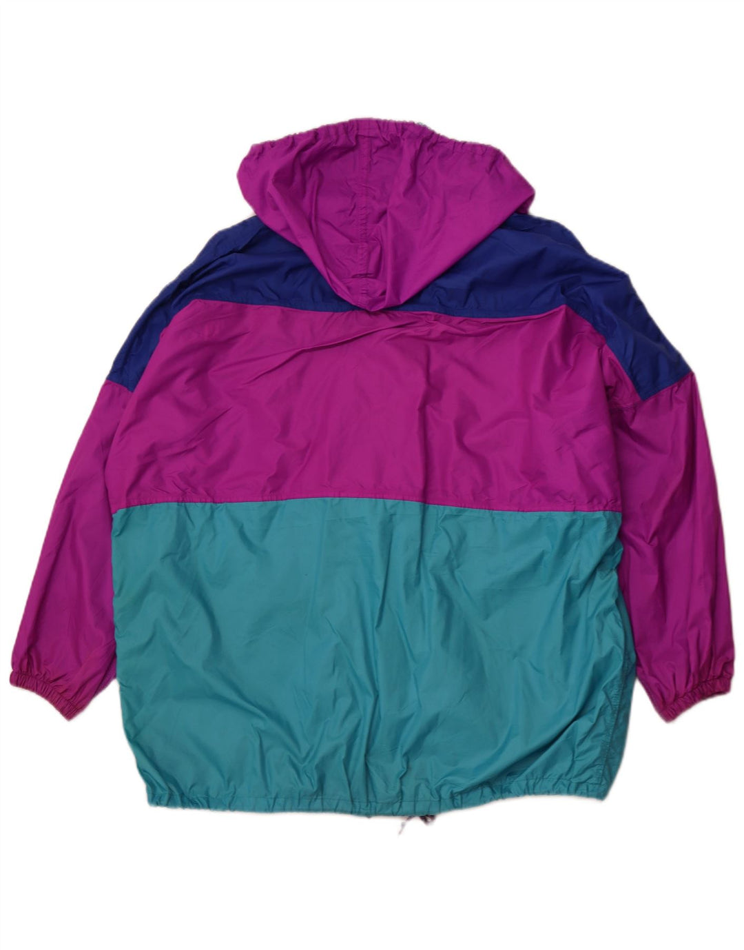 Giacca antipioggia con cappuccio da donna J JEANTEX UK 44/46 2XL Viola color block