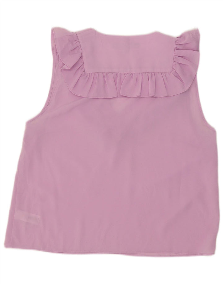 French Connection Camicetta senza maniche da donna con volant sul davanti UK 18 XL Rosa